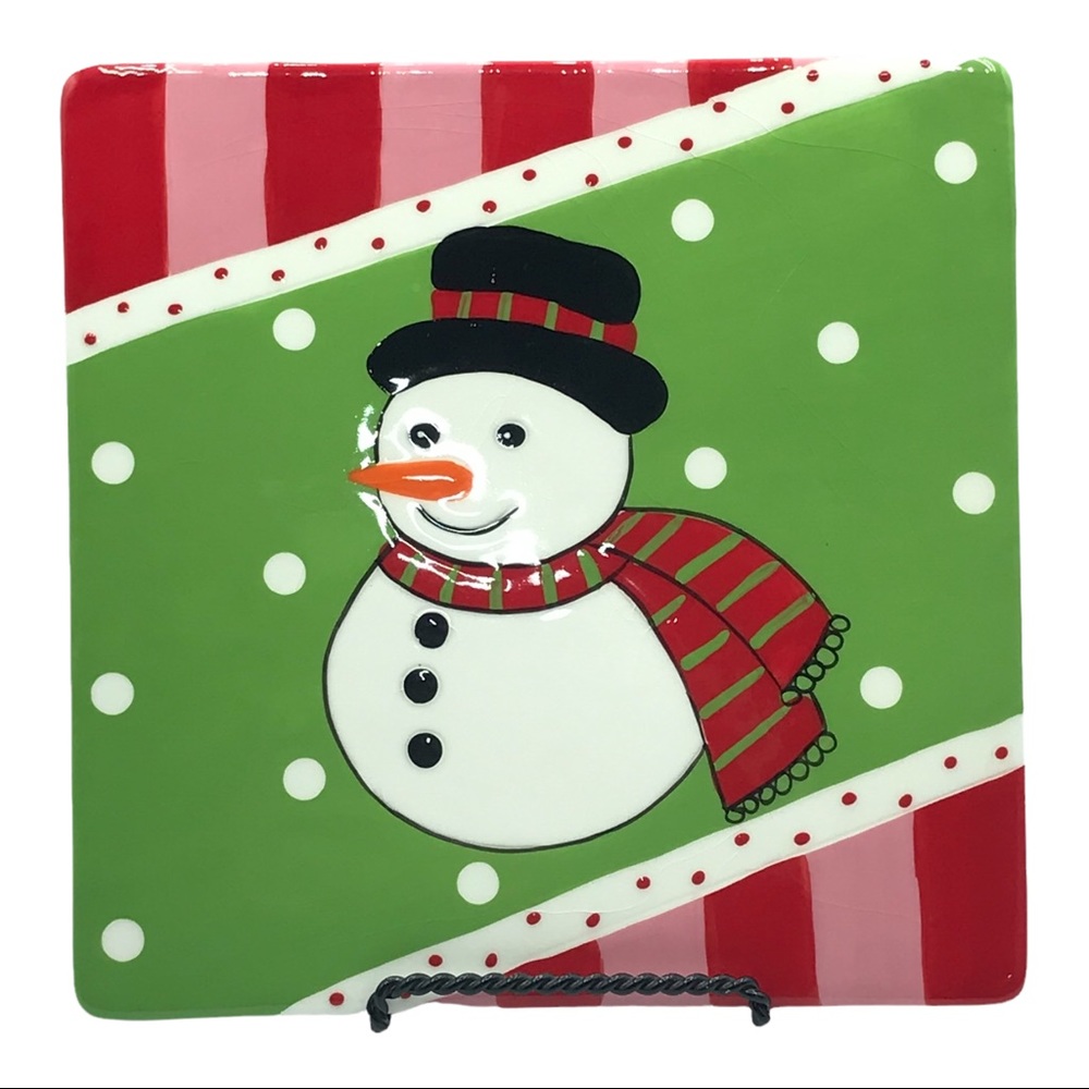 Mainstreet Collection Hand Painted Decorative Ceramic Christmas Snowman Trivets